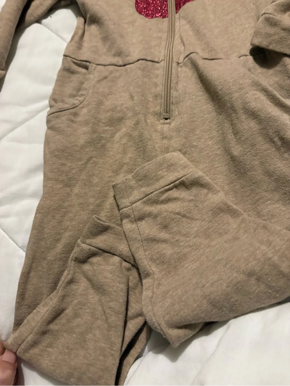 H&M Brown Reindeer One-Piece with Red Nose